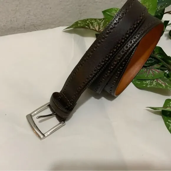 Johnston & Murphy Perfed-Edge Belt Tan Free Shipping | Clothing